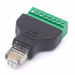 Techly IADAP TB8T-RJ45M adattatore per inversione del genere dei cavi RJ45 Terminal Block 8 pin Nero, Verde