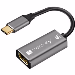 Techly IADAP-USBC-HDMI8, 3.2 Gen 1 (3.1 Gen 1), USB tipo-C, Uscita HDMI, 7680 x 4320 Pixel