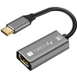 Techly IADAP-USBC-HDMI8 adattatore grafico USB 7680 x 4320 Pixel Nero, Argento