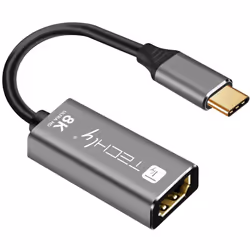 Techly IADAP-USBC-HDMI8 adattatore grafico USB 7680 x 4320 Pixel Nero, Argento