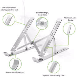 Techly ICA-TBL 134TY supporto per laptop Supporto per computer portatile Argento 40,6 cm (16") - Vista aggiuntiva 4