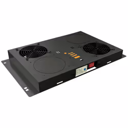 Techly I-CASE FAN-21TBK, Ventola di raffreddamento, Nero, Alluminio, 2 ventola(e), 1U, AC