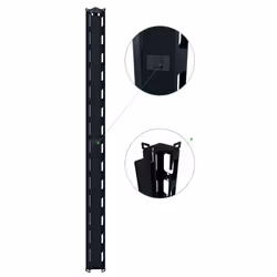 Techly I-CASE EV-CABLE42, Pannello di gestione del cavo, Nero, Metallo, 42U, 17,9 kg