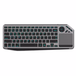 Techly ICTB9801TB, Wireless, RF senza fili + Bluetooth, Tasto con meccanismo a forbici, QWERTY, LED RGB, Nero