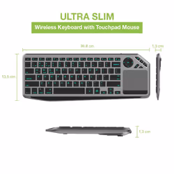 Techly ICTB9801TB tastiera Universale RF senza fili + Bluetooth QWERTY Inglese US Nero - Vista aggiuntiva 4