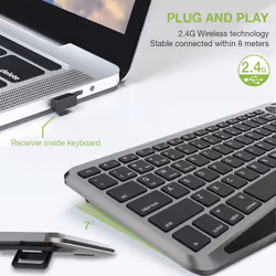 Techly ICTB9801TB tastiera Universale RF senza fili + Bluetooth QWERTY Inglese US Nero - Vista aggiuntiva 6