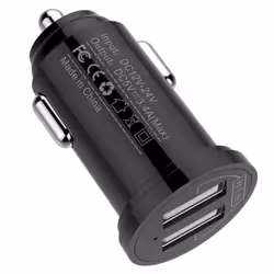 Techly Mini Caricatore da Auto 2 Porte USB-A 17W/3.4A Nero