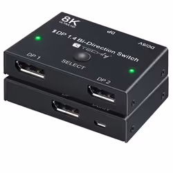 Techly IDATA-DP-2DP-8KT conmutador de vídeo DisplayPort