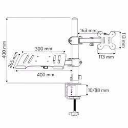Techly ICA-LCD 174NB Supporti a parete per TV 32" Scrivania Nero