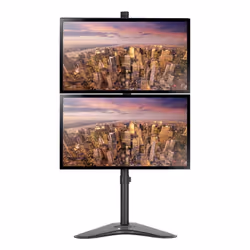 Techly Supporto da Scrivania 2 Monitor 17-32" con Base e Supporto per Smartphone