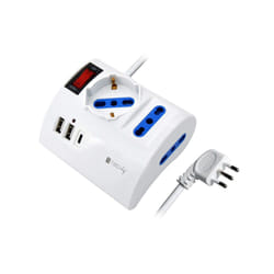Techly Multipresa da Tavolo 3 Posti con 2 Porte USB-A e 1 Porta USB-C QC3.0