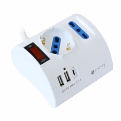 Techly Multipresa da Tavolo 3 Posti con 2 Porte USB-A e 1 Porta USB-C QC3.0 - Vista aggiuntiva 3