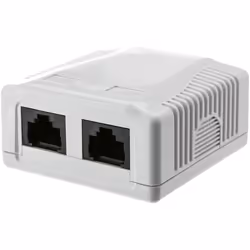Techly Presa a Muro con 2 Frutti RJ45 Cat.6 UTP Beige, 2 x RJ-45, UTP, Parete, Femmina, Femmina, Dritto
