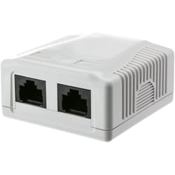 Techly Presa a Muro con 2 Frutti RJ45 Cat.6 UTP Beige