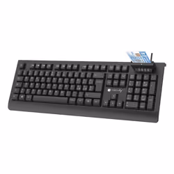 Techly IDATA 955-UBK-SMART, Full-size (100%), Cablato, USB, QZERTY, Nero