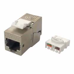 Techly IWP-MD C6A/STPTSL, RJ-45, Argento, Femmina, Dritto, Plastica, Cat6a