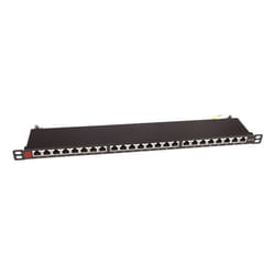 Techly Pannello Patch STP 24 Posti RJ45 19" 0.5U Cat.6A Nero