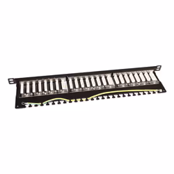 Techly Pannello Patch STP 24 Posti RJ45 19" 0.5U Cat.6A Nero