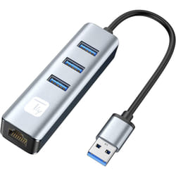 Techly IDATA USB-ETGIGA3AA replicatore di porte e docking station per laptop Cablato USB 3.2 Gen 1 (3.1 Gen 1) Type-A Nero, Argento