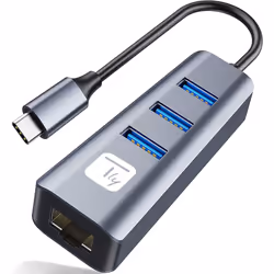 Techly IDATA USB-ETGIGA3CA replicatore di porte e docking station per laptop Cablato USB 3.2 Gen 1 (3.1 Gen 1) Type-A + Type-C Nero, Argento