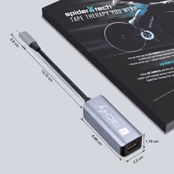 Techly IDATA USB-ETGIGA-CA replicatore di porte e docking station per laptop Cablato USB 3.2 Gen 1 (3.1 Gen 1) Type-C Nero, Argento