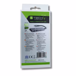 Techly IUSB32C-HUB4AC hub di interfaccia USB 3.2 Gen 1 (3.1 Gen 1) Type-C 5000 Mbit/s Argento