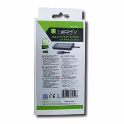 Techly IUSB32C-HUB4HPD replicatore di porte e docking station per laptop Cablato USB 3.2 Gen 2 (3.1 Gen 2) Type-C Grigio