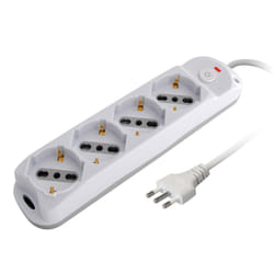 Techly IUPS-PCP-410A prolunghe e multiple 1,5 m 4 presa(e) AC Interno Grigio, Bianco