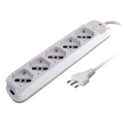 Techly IUPS-PCP-510A prolunghe e multiple 1,5 m 5 presa(e) AC Interno Grigio, Bianco