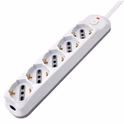 Techly IUPS-PCP-516A prolunghe e multiple 1,5 m 5 presa(e) AC Interno Grigio, Bianco
