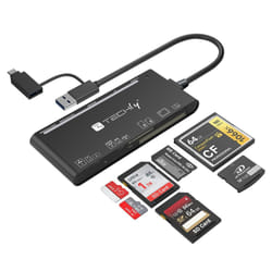 Techly Lettore di Memorie SD 7 in 1 USB 3.0 tipo A e USB-C