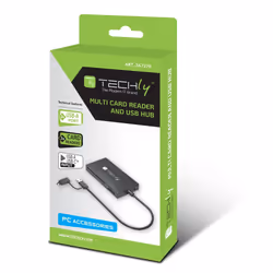 Techly Lettore di Memorie SD/TF Smart Card con Hub 3 Porte USB