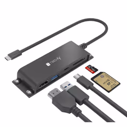 Techly IADAP-USBC-935, Cablato, USB 3.2 Gen 1 (3.1 Gen 1) Type-C, Nero, SDXC, 5 Gbit/s, Android