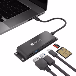 Techly IADAP-USBC-935 replicatore di porte e docking station per laptop Cablato USB 3.2 Gen 1 (3.1 Gen 1) Type-C Nero