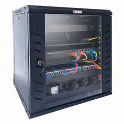 Techly Armadio Rack 19" a Muro 9 Unità P.450 mm Flat Pack Nero, Da parete, 9U, 60 kg, Lucchetti, 17,9 kg, Nero
