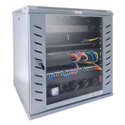 Techly Armadio Rack 19" a Muro 12 Unità P.450 mm Flat Pack Grigio, Da parete, 12U, 60 kg, Lucchetti, 21 kg, Grigio