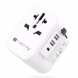 Techly I-TRAVEL-11TYWH, Universale, Universale, Dritto, Dritto, Tipo B, Tipo C (Europlug), Tipo E/F ibrido, Tipo G (UK), Tipo ...