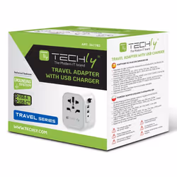 Techly I-TRAVEL-11TYWH adattatore per presa di corrente Universale Bianco