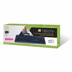 Techly IDATA 955-UBK-TM tastiera Casa/ufficio USB QWERTY Italiano Nero