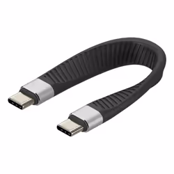 Techly ICOC-USBC-FL-U4, 0,124 m, USB C, USB C, USB4 Gen 2x2, 40 Gbit/s, Nero