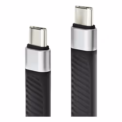 Techly ICOC-USBC-FL-U4 cavo USB USB4 Gen 2x2 0,124 m Nero