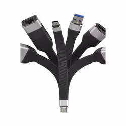 Techly ICOC-USBC-FL-U4 cavo USB USB4 Gen 2x2 0,124 m Nero