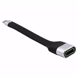 Techly ICOC-USBC-FL-HD4K cavo e adattatore video 0,136 m USB tipo-C HDMI tipo A (Standard) Nero