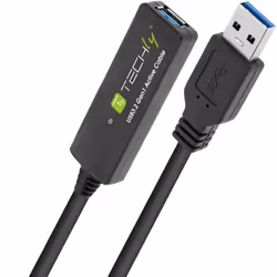 Techly ICUR30100G, 10 m, USB A, USB A, USB 3.2 Gen 1 (3.1 Gen 1), Nero