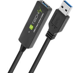 Techly ICUR30100G cavo USB USB 3.2 Gen 1 (3.1 Gen 1) 10 m USB A Nero