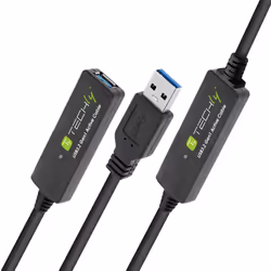 Techly ICUR30200G, 20 m, USB A, USB A, USB 3.2 Gen 1 (3.1 Gen 1), Nero
