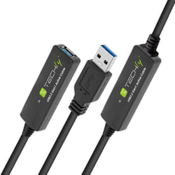 Techly ICUR30200G cavo USB USB 3.2 Gen 1 (3.1 Gen 1) 20 m USB A Nero