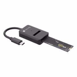 Techly IADAP USB32-SATASSD, Box esterno SSD, M.2, NVMe-oF, SATA, 10 Gbit/s, Collegamento del dispositivo USB, Nero