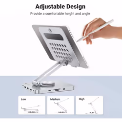 Techly Supporto per Tablet Hub Docking Station USB-C 8 in 1 - Vista aggiuntiva 5