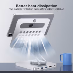 Techly Supporto per Tablet Hub Docking Station USB-C 8 in 1 - Vista aggiuntiva 6